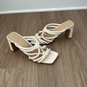 H&M Linen Block Heel Sandals